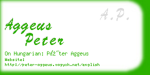 aggeus peter business card